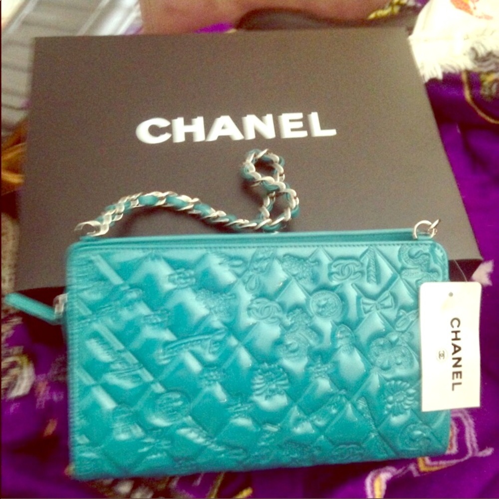 Chanel Patent Leather Embossed Bag